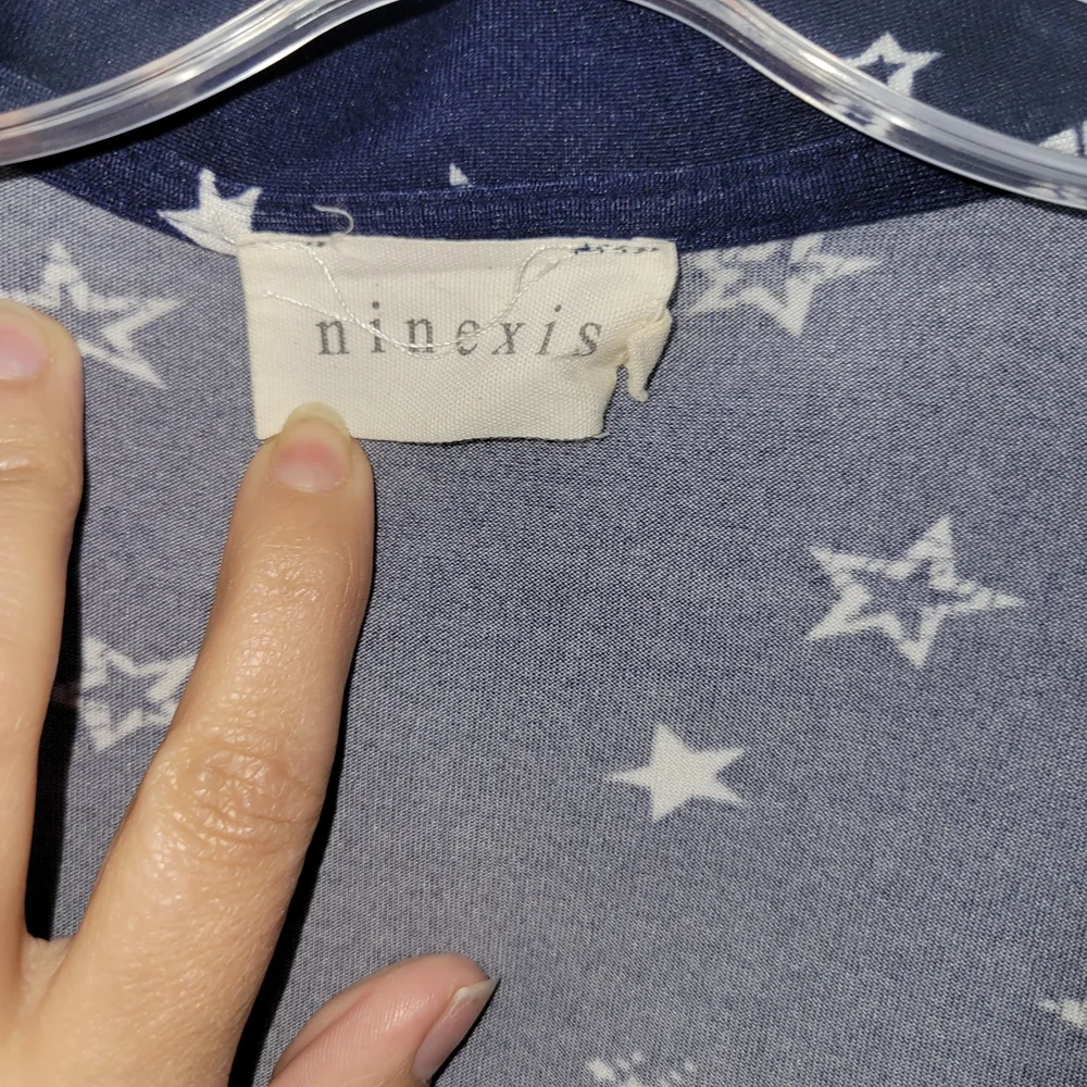 Navy Blue Star Print Women's Pajama Set